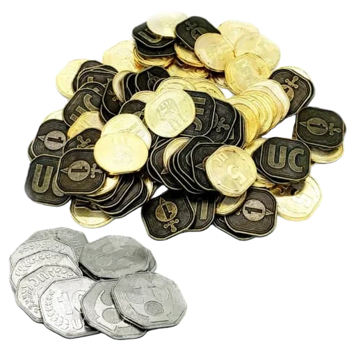 Caja del juego Sci-Fi Metal Coins Set