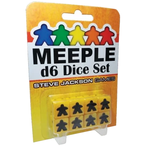 Caja del juego Meeple D6 Dice Set: Amarillo