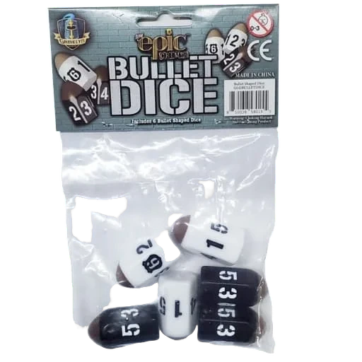 Caja del juego Tiny Epic Crimes: 6 Pack Bullet Dice