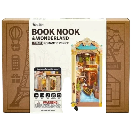 Caja del juego Rolife Romantic Venice DIY Book Nook Shelf Insert Kit
