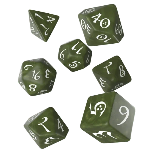 Caja del juego Classic RPG Olive & white Dice Set (7)