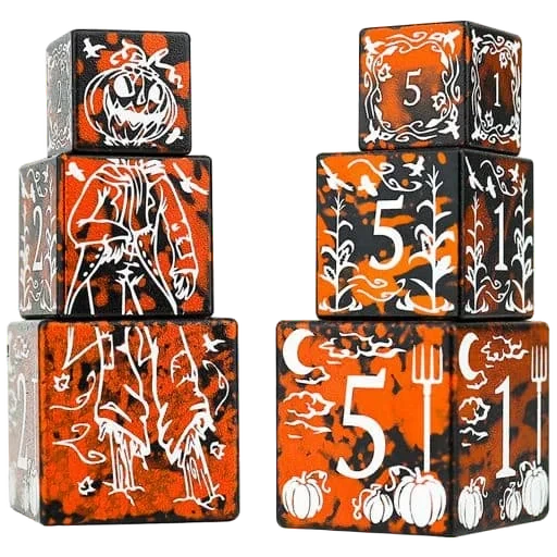 Caja del juego Scarecrow Stackable Metal D6 Dice Set