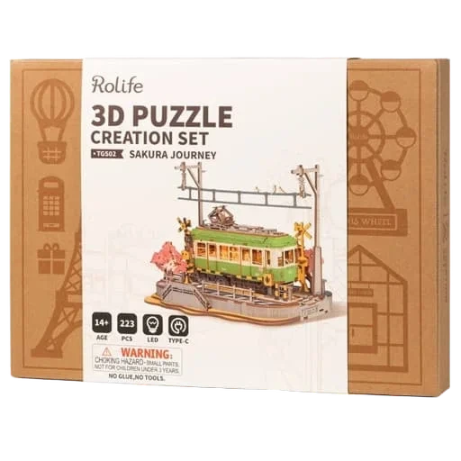 Caja del juego Rolife 3D Puzzle Creation Set:  Sakura Journey