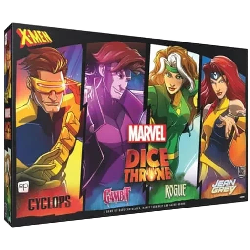 Caja del juego Marvel Dice Throne: X-Men – Cyclops v. Gambit v. Rogue v. Jean Grey