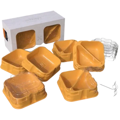 Caja del juego X Trayz Charola para Tokens Naranja con Tapa 6 Pack