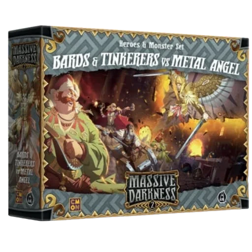 Caja del juego Massive Darkness 2: Heroes & Monster Set – Bards & Tinkerers vs Metal Angel