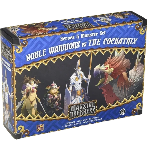 Caja del juego Massive Darkness: Heroes & Monster Set – Noble Warriors vs The Cockatrix