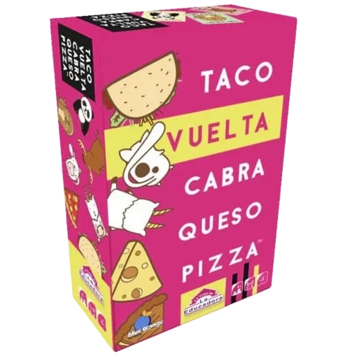 Caja del juego Taco, vuelta, cabra, queso, pizza