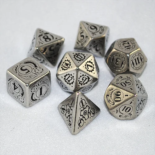Caja del juego Steampunk Dice Set Metal