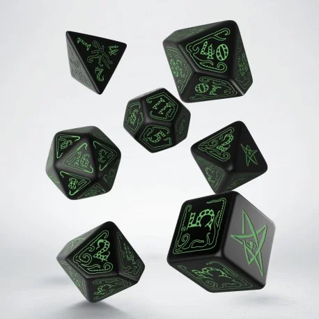 Caja del juego Call of Cthulhu: Black & green Dice Set (7)