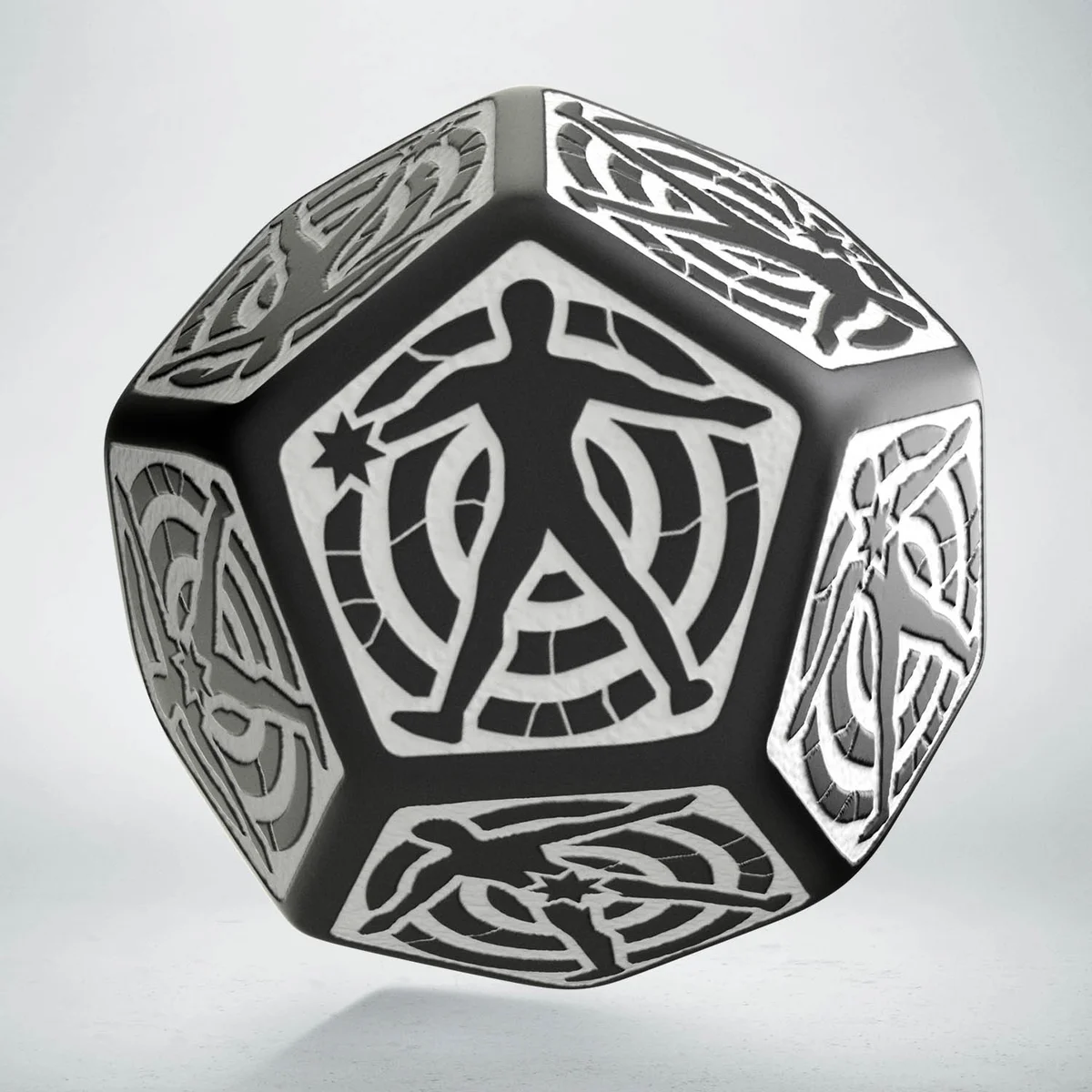 Caja del juego D12 Black & white Hit Location Die