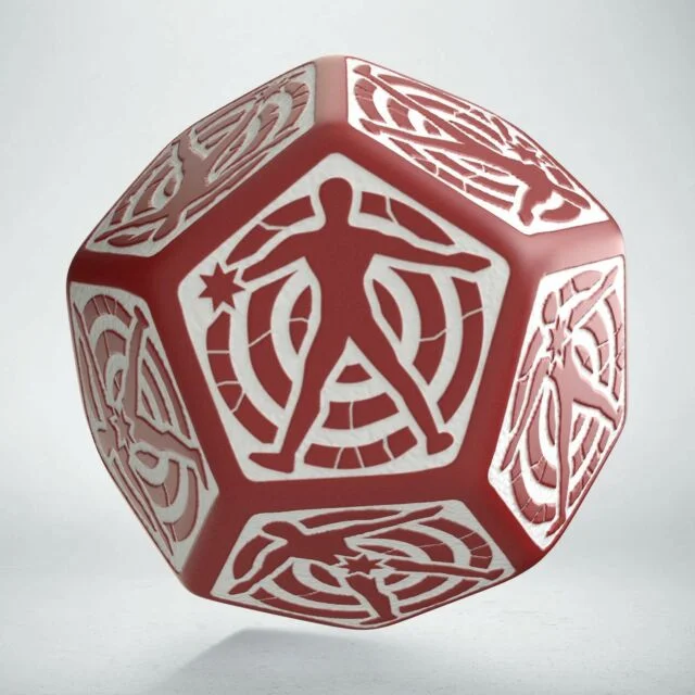 Caja del juego D12 Red & white Hit Location Die
