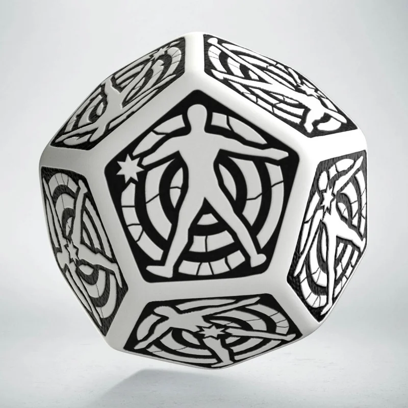 Caja del juego D12 White & black Hit Location Die