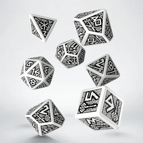 Caja del juego Dwarven White & Black Dice Set (7)