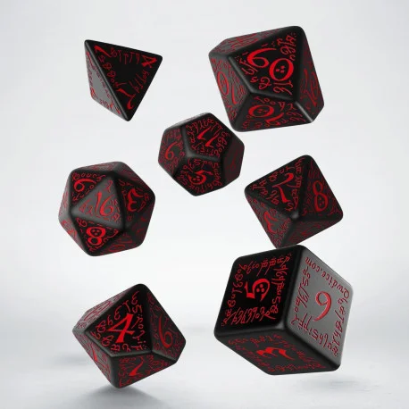 Caja del juego Elvish Black & Red Dice Set (7)