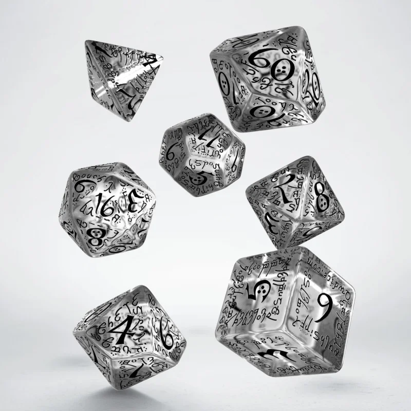 Caja del juego Elvish Translucent & Black Dice Set (7)