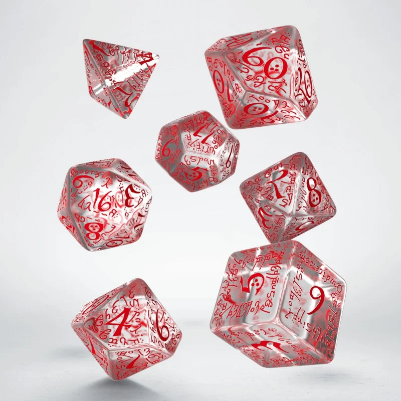 Caja del juego Elvish Translucent & Red Dice Set (7)