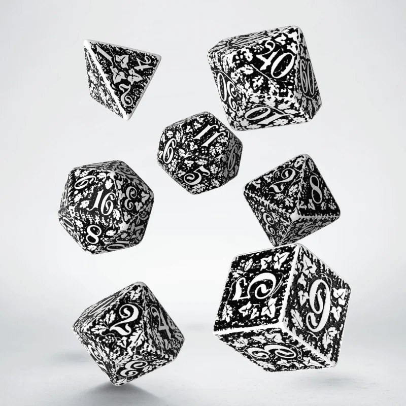 Caja del juego Forest 3D White & Black Dice Set (7)