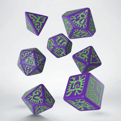 Caja del juego Pathfinder Goblin Purple & Green Dice Set (7)