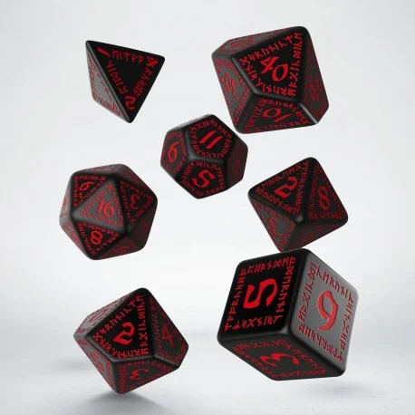 Caja del juego Runic Black & Red Dice Set (7)