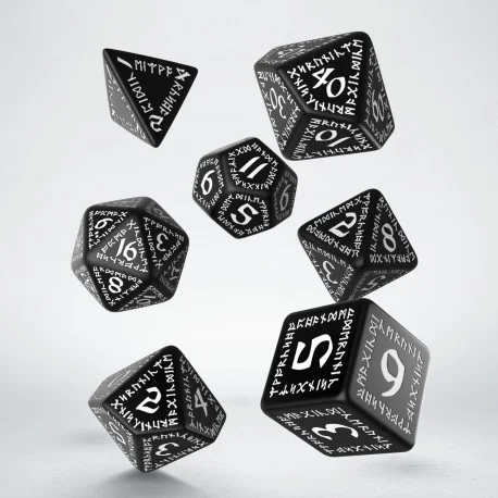 Caja del juego Runic Black & White Dice Set (7)
