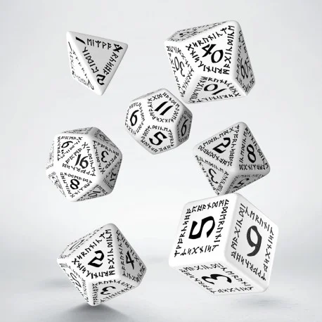 Caja del juego Runic White & Black Dice Set (7)