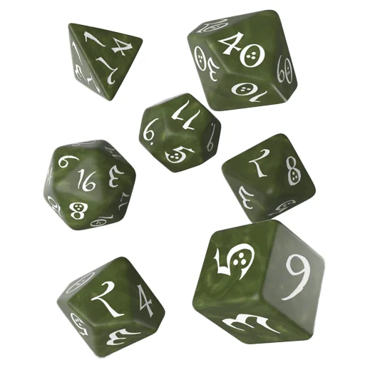 Caja del juego Classic RPG Olive & white Dice Set (7)