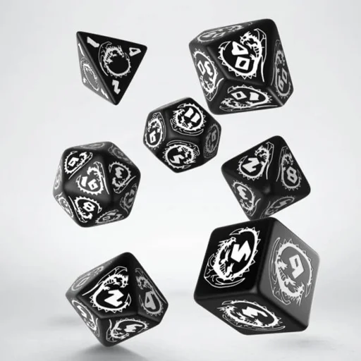 Caja del juego Dragons Black & White Dice Set (7)