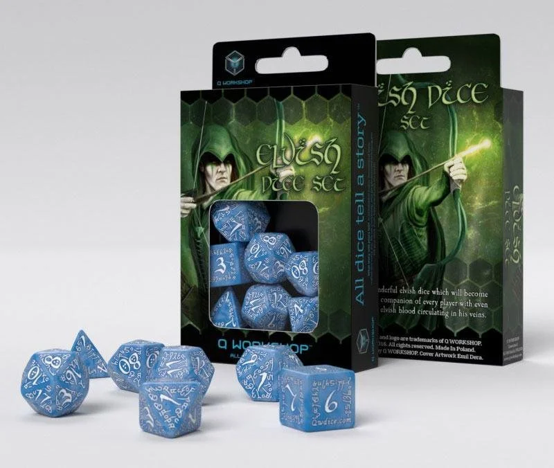 Caja del juego Elvish Glacier & White Dice Set (7)