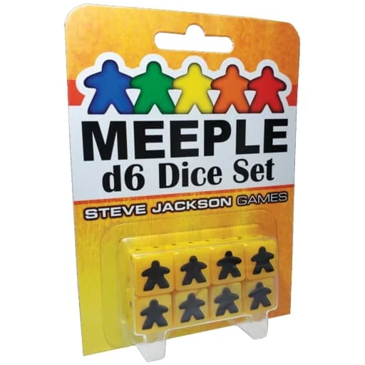 Caja del juego Meeple D6 Dice Set: Amarillo