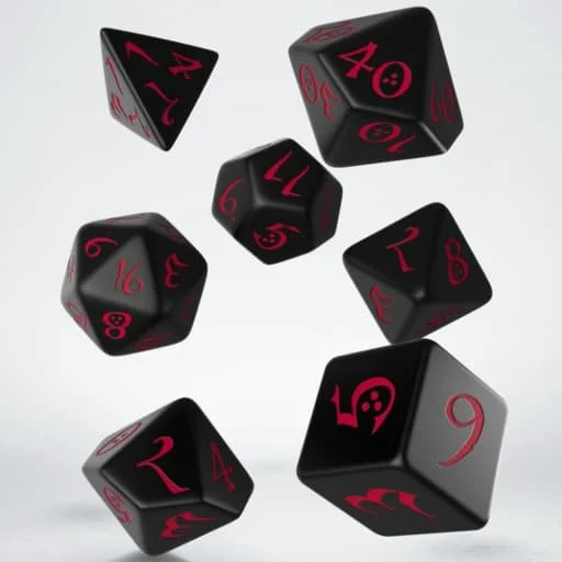 Caja del juego Classic RPG Black & red Dice Set (7)