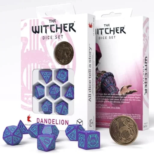 Caja del juego The Witcher Dice Set. Dandelion - Half a Century of Poetry