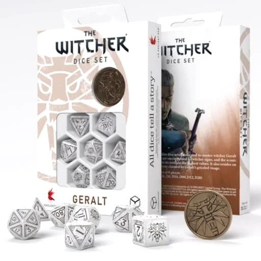 Caja del juego The Witcher Dice Set. Geralt - The White Wolf