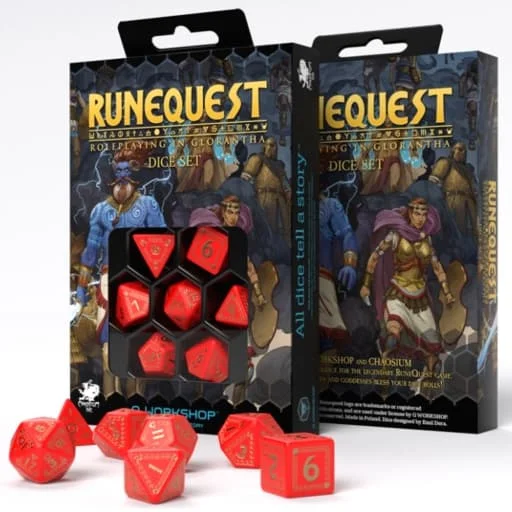 Caja del juego RuneQuest Red & gold Dice Set (7)