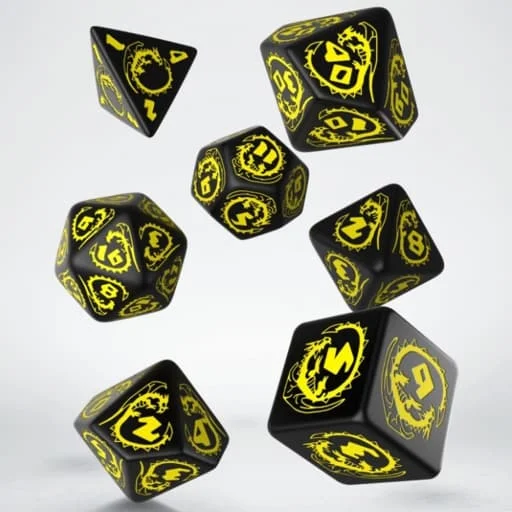 Caja del juego Dragons Black & yellow Dice Set (7)