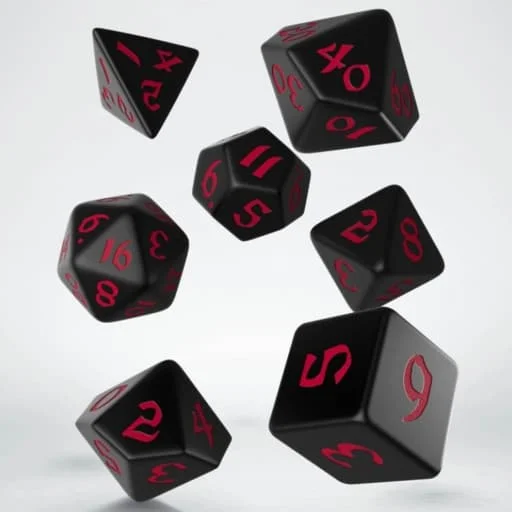 Caja del juego Classic Runic Black & Red Dice Set (7)