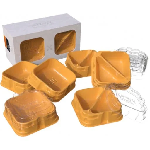 Caja del juego X Trayz Charola para Tokens Naranja con Tapa 6 Pack