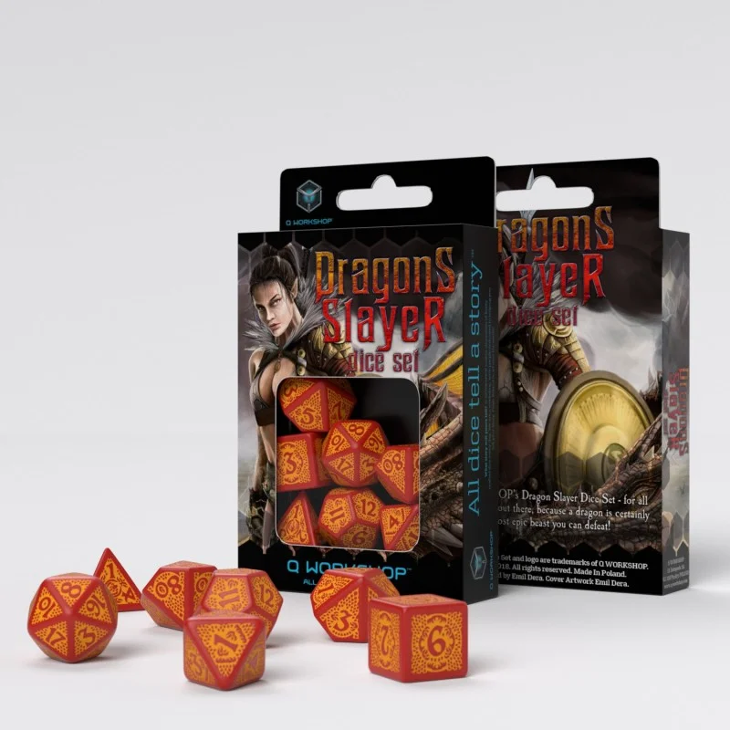 Caja del juego Dragons Slayer Dice Set - Red & Orange