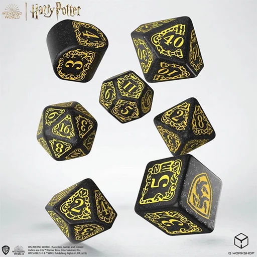 Caja del juego Harry Potter. Hufflepuff Modern Dice Set - Black (7)