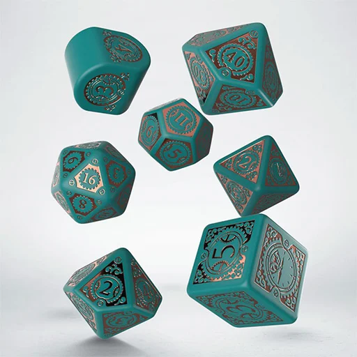 Caja del juego Steampunk Clockwork: Nautical Apparatus Modern Dice Set (7)