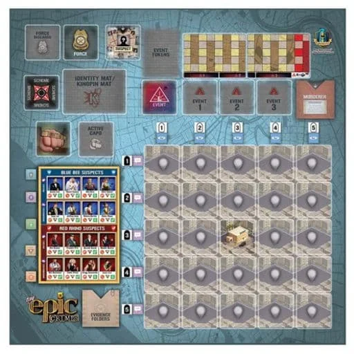 Caja del juego Tiny Epic Crimes: Game Mat