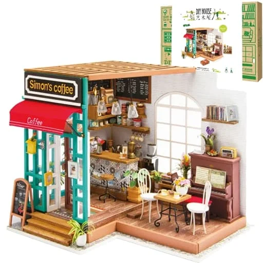 Caja del juego Rolife Dollhouse - Simon's Coffee Shop Miniature Kit