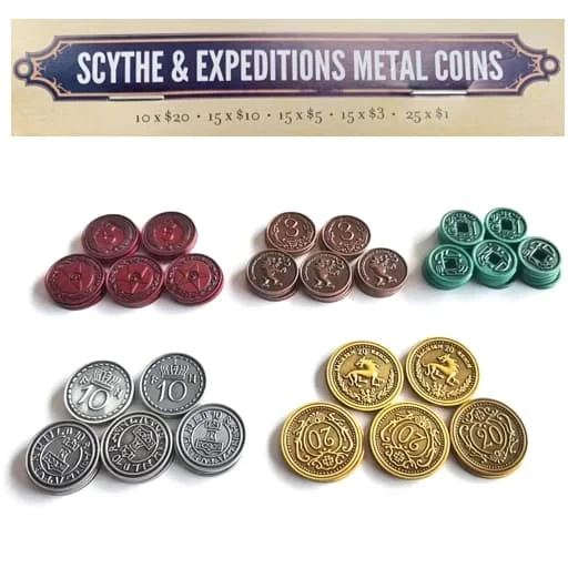Caja del juego Monedas Metálicas para Scythe o Expediciones