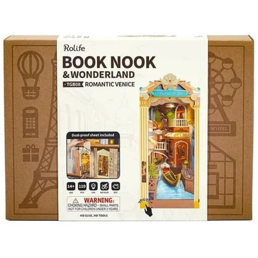 Caja del juego Rolife Romantic Venice DIY Book Nook Shelf Insert Kit