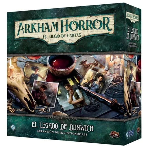 Caja del juego Arkham Horror: El Juego de Cartas – El Legado de Dunwich: Expansión de Investigadores