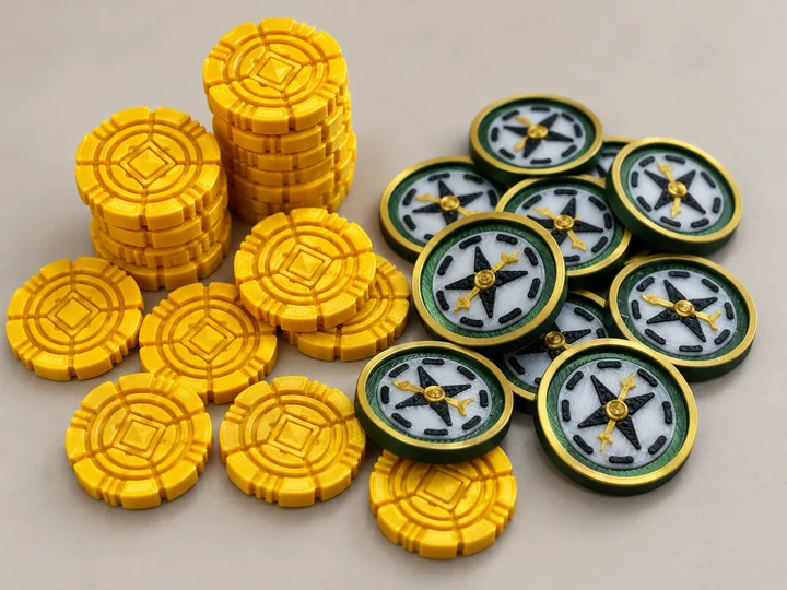 Caja del juego Monedas y brújulas para Lost Ruins of Arnak